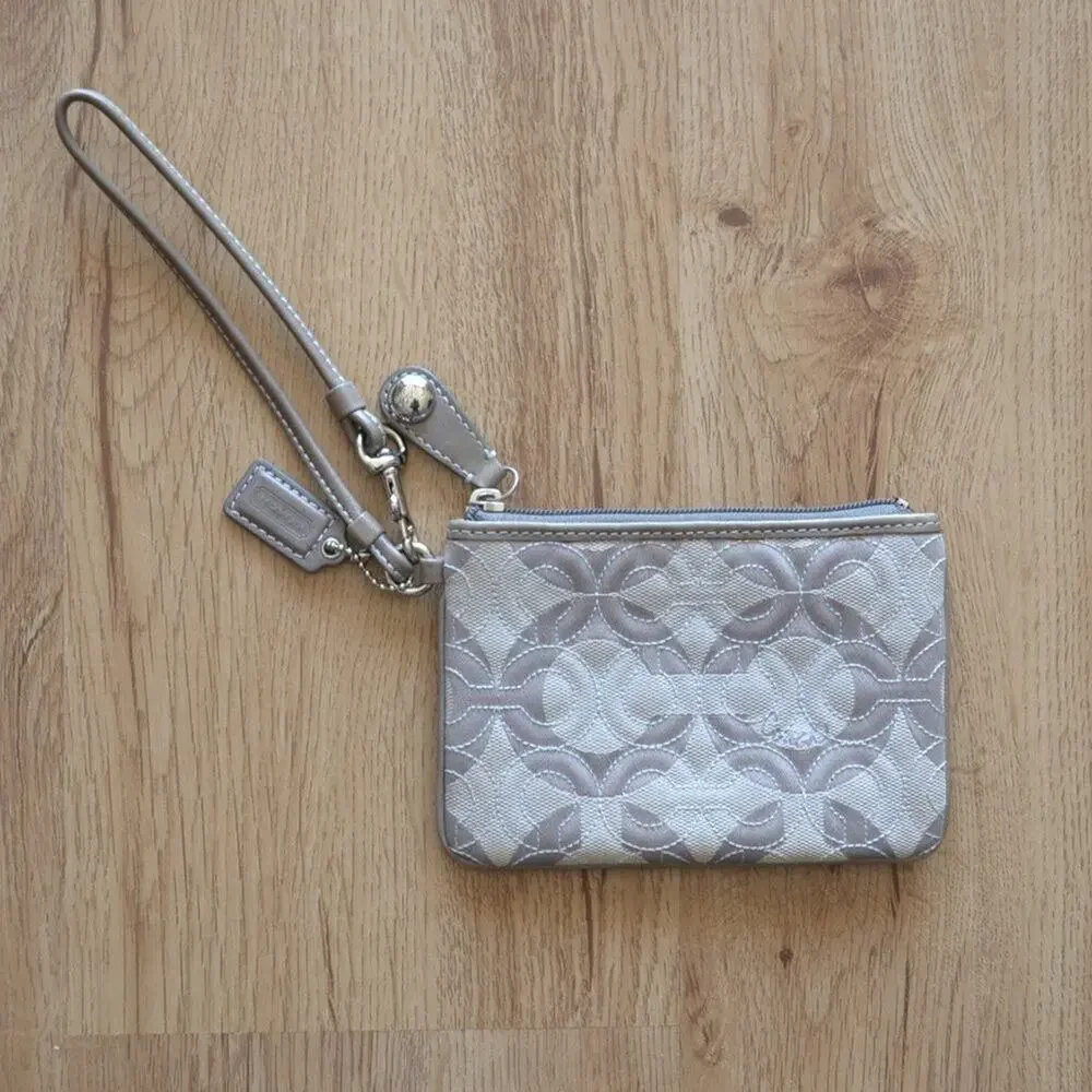 Coach Silver Wristlet Purse
